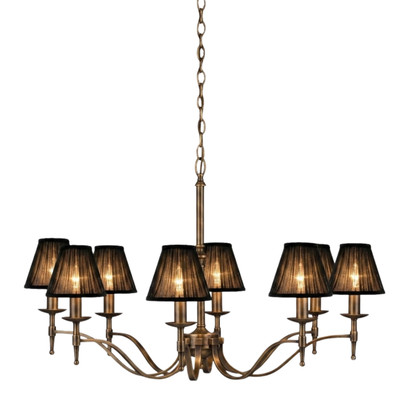 Stanford 8 Light Bronze Chandelier - Black