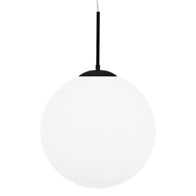 Kule White Blown Glass Black LED Pendant