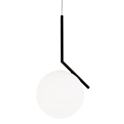 Solara Black Minimalist LED Glass Pendant Light