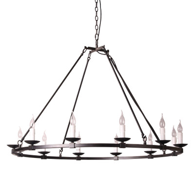 Zeno 12 Light Black Vintage Farm House Chandelier