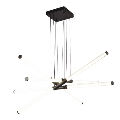 Blade 8 Light Matt Black Modern Chandelier
