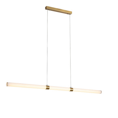 Marielle Frosted Ribbed Acrylic Brass Linear Pendant