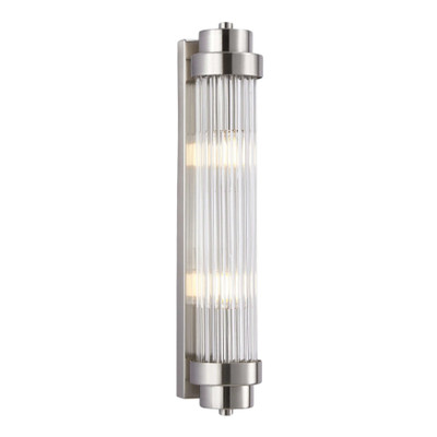 Avion Satin Chrome Clear Rod Glass Up and Down Wall Light