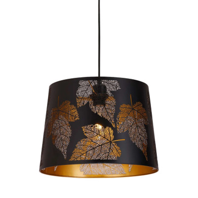 Ipil Black Tapered Laser Cut Pendant - Fall Leaf