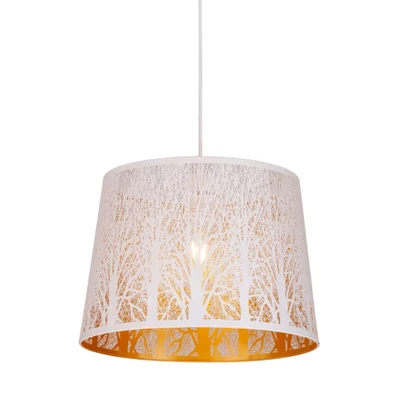 Ipil White Tapered Laser Cut Pendant - Forest Trees