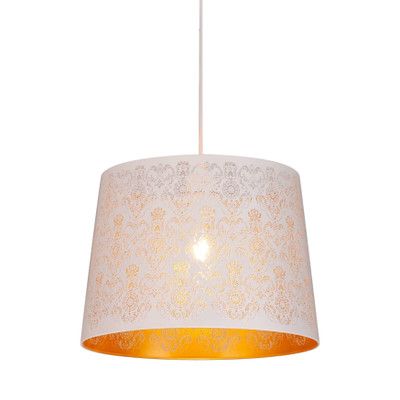 Ipil White Tapered Laser Cut Pendant - Victorian Flower
