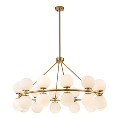 Whitney 24 Light Orb Antique Brass Chandelier