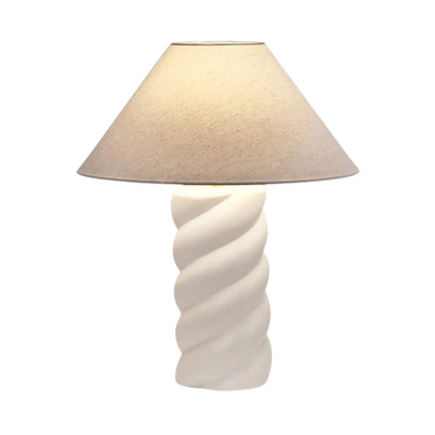 Theodore White Twisted Ceramic Table Lamp