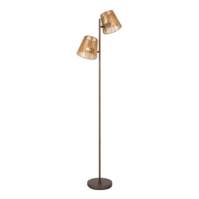 Aluva 2 Light Bronze Patina Boho Floor Lamp