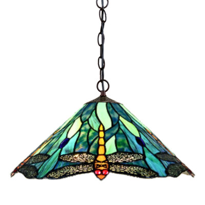 Annika Blue Dragonfly Cone Tiffany Pendant