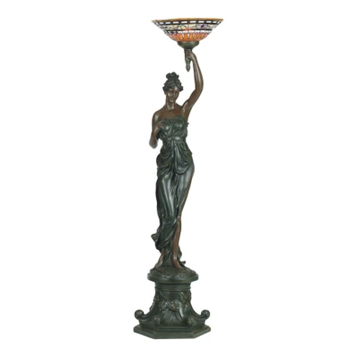 Greek Goddess Art Deco Left Uplight Floor Lamp