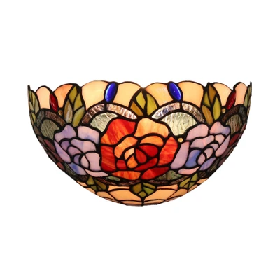 Red Rose Tiffany Wall Light