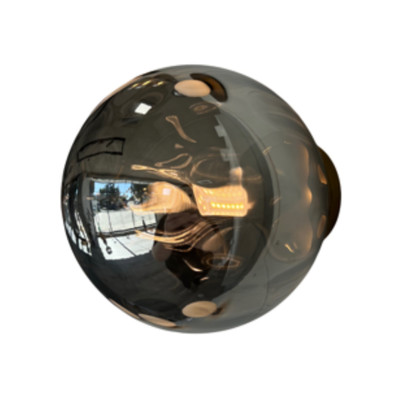 Valence Satin Brass Hammered Glass Wall Light - Smoke