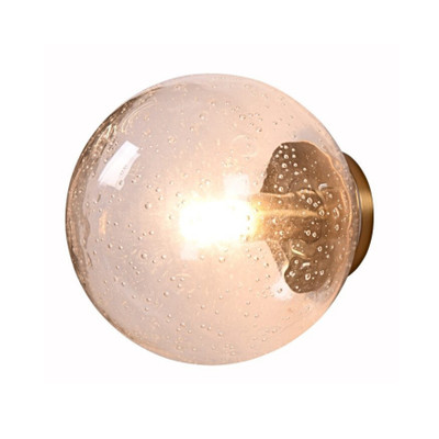 Valence Satin Brass Dimpled Glass Wall Light - Amber