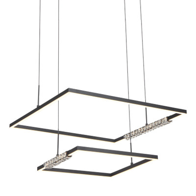 Melzo Two Tiered Black 3CCT LED Square Chandelier