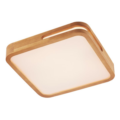 Ilesa Teak Wood Square 3CCT LED Ceiling Light