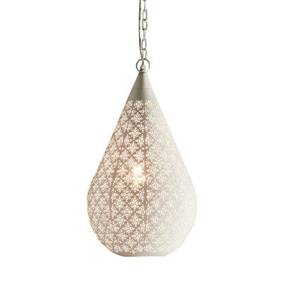 Sion White Perforated Pendant Light
