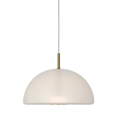 Dome Air Frosted Glass Old Brass Pendant Light