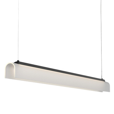 Edge Frosted Ribbed Glass Iron Linear Pendant