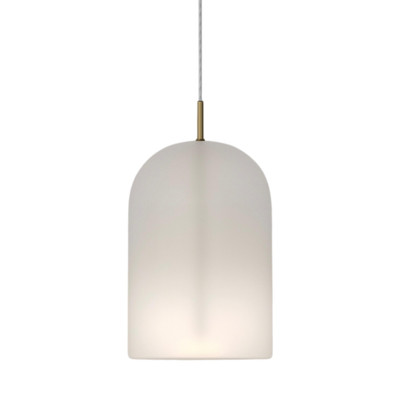 Elong Air Frosted Glass Old Brass Pendant Light