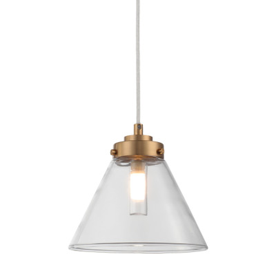 Matisse IP44 Gold Metal Clear Cone Glass Pendant