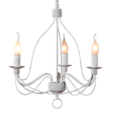 Candice 3 Light Traditional White Candle Chandelier
