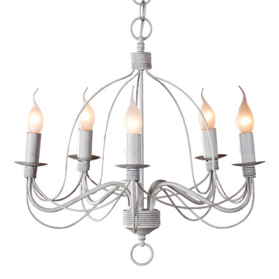 Candice 5 Light Traditional White Candle Chandelier