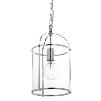 Isabella Silver Leaf Glass Lantern Pendant Light