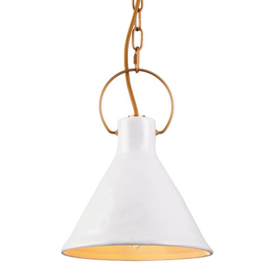 Ivy Gold Metalware White Porcelain Pendant Light