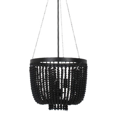 Maddisson 3 Light Full Black Beaded Chandelier