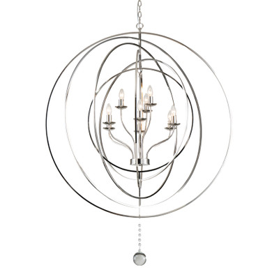 Maxwell 9 Light Nickel Orb Candle Pendant Chandelier