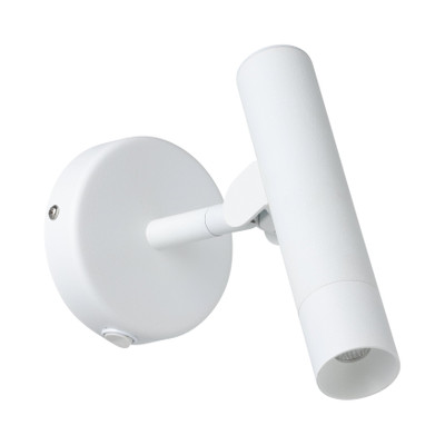 Almudaina White Steel LED Spot Wall Light with Switch
