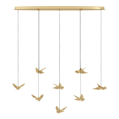 Paratebueno 8 Light Brass Aviary Oval Cluster Chandelier