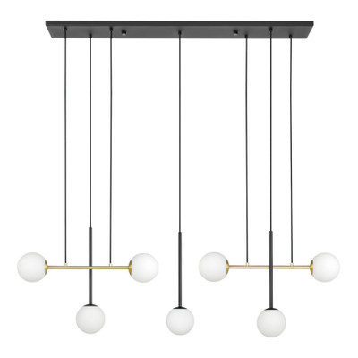 Paz 7 Light Black Brass Linear Pendant