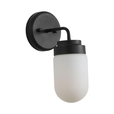 Dolton IP44 Black Opal Glass Wall Light
