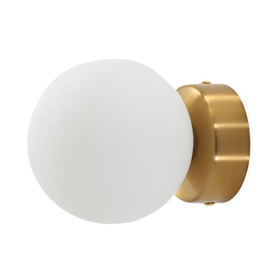 Dundee Satin Brass Opal Matt Glass Wall Light