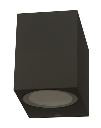 Square Downwards Exterior Wall Light - Sand Black