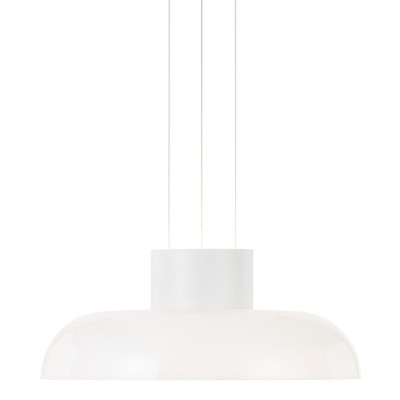Sagama Opal White Solo Glass Wide Dome Pendant