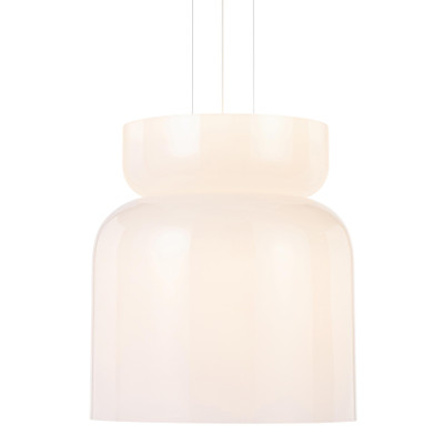 Sagama Opal White Double Glass Stacked Bell Pendant