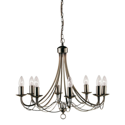 Maypole 8 Light Candelabra Brass Pendant Light