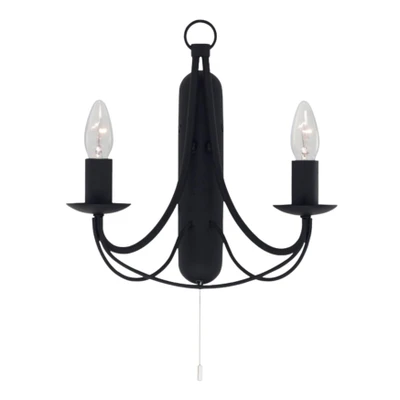 Maypole Candelabra Black Wall Light