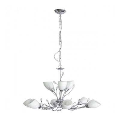 Tulip 9 Light Chrome Indoor Pendant Chandelier