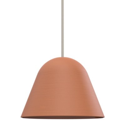 Okina Rounded Conical Clay Pendant Light - Dark Terracotta