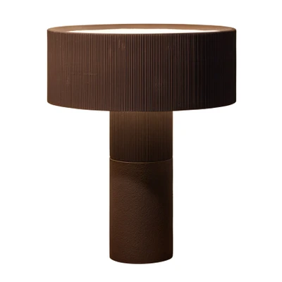 Terra Organic Textured Clay Table Lamp - Pure Choco
