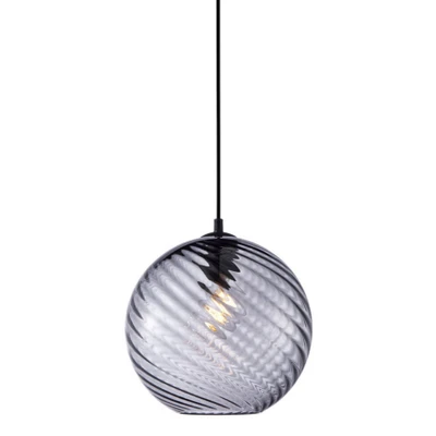 Esmeralda Smoked Black Wavy Round Pendant Light