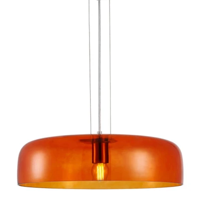Giovanna Brass Orange Dome Glass Pendant Light