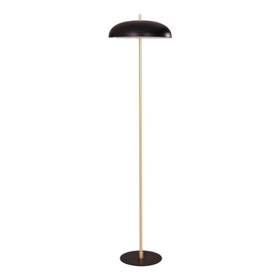 Prudence Black Dome Brass Rod Floor Lamp