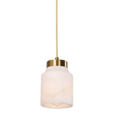 Tonette White Jar Alabaster Pendant Light