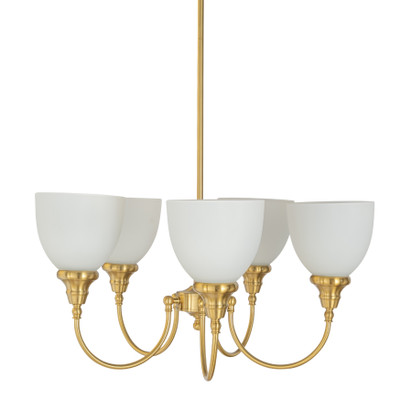 Benson 5 Light Satin Brass Uplight Pendant Chandelier