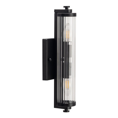 Rockford 2 Light Minimalist Wall Light - Matt Black